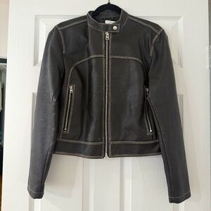 Faux-Leather Biker Jacket